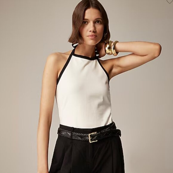J. Crew Mariner cloth halter top with contrast trim - Picture 1 of 6